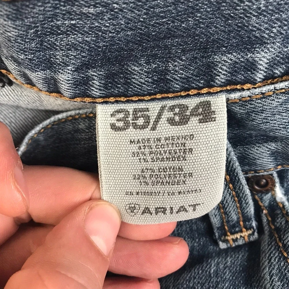 Ariat Rebar Jeans Mens 35 (36x33) Distressed M4 Low Rise‎ Boot Western Workwear